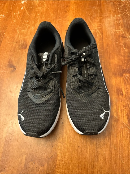 Puma Shoes - Puma Men’s Black Athletic Knit Sneakers with White Accents